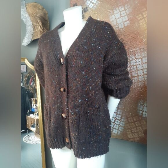 Zara Nwt Chunky Brown Speckled Sweater - Picture 15 of 15